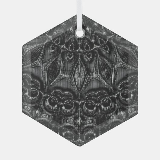 Charcoal Mandala Glas Ornament (Voorkant)