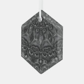 Charcoal Mandala Glas Ornament (Voorkant links)