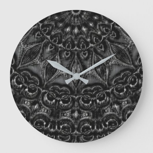 Charcoal Mandala Grote Klok (Voorkant)