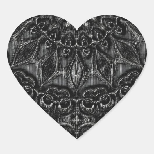 Charcoal Mandala Hart Sticker (Voorkant)
