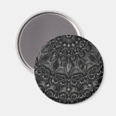 Charcoal Mandala Magnet Magneet (Voorkant / Achterkant)