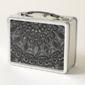Charcoal Mandala Metal Lunch Box (Achterkant)