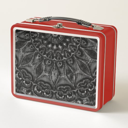 Charcoal Mandala Metal Lunch Box (Voorkant)