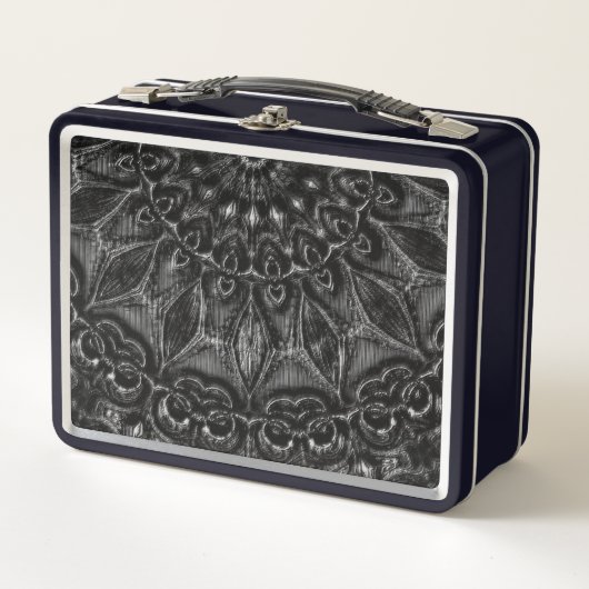 Charcoal Mandala Metal Lunch Box (Voorkant)