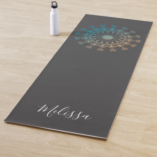 Charcoal Mandala Mindfulness Yoga Mat (In situ)