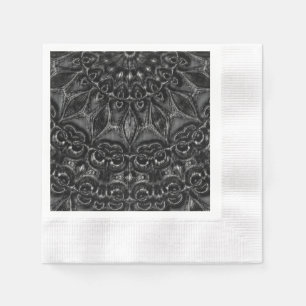 Charcoal Mandala Napkins Servet