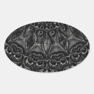 Charcoal Mandala Ovale Sticker