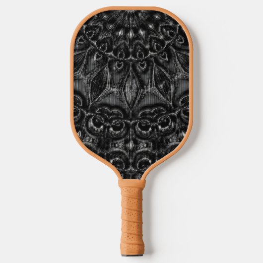 Charcoal Mandala Pickleball Paddle (Voorkant)