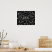 Charcoal Mandala Poster (Keuken)