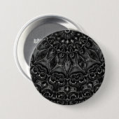 Charcoal Mandala Ronde Button 7,6 Cm (Voorkant /achterkant)