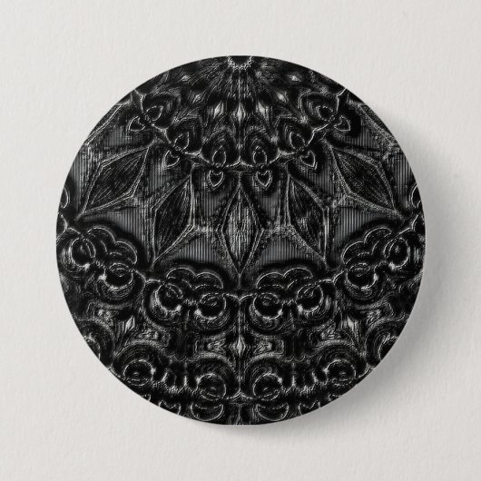Charcoal Mandala Ronde Button 7,6 Cm (Voorkant)