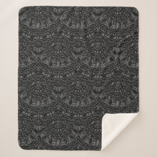 Charcoal Mandala Sherpa Blanket Deken