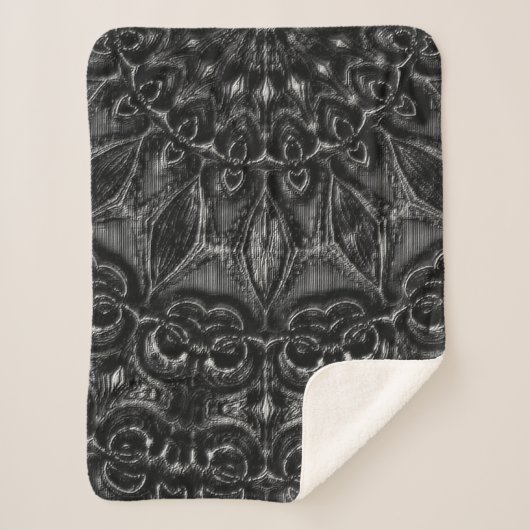 Charcoal Mandala Sherpa Deken (Voorkant)