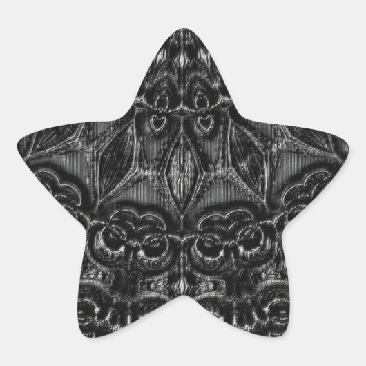 Charcoal Mandala Ster Sticker (Voorkant)