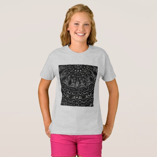Charcoal Mandala  T-Shirt (Devant entier)