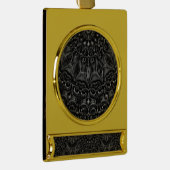 Charcoal Mandala Verguld Banner Ornament (Rechts)