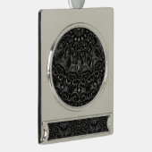 Charcoal Mandala Verzilverd Banner Ornament (Rechts)