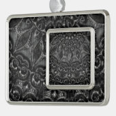 Charcoal Mandala Verzilverd Kader Ornament (Links)