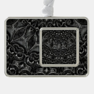Charcoal Mandala Verzilverd Kader Ornament
