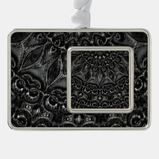 Charcoal Mandala Verzilverd Kader Ornament (Voorkant)