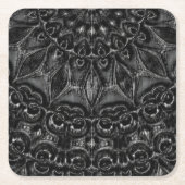 Charcoal Mandala Vierkante Kartonnen Onderzetter (Voorkant)