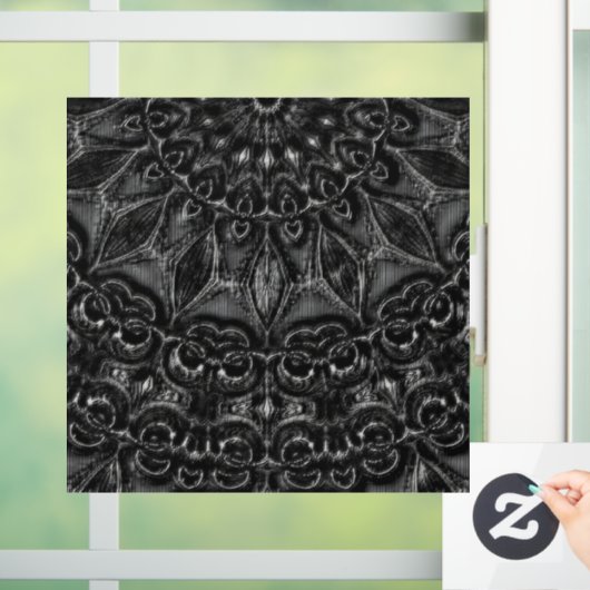 Charcoal Mandala Window Cling Raamsticker (Huis)