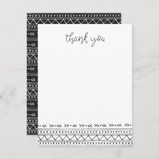 Charcoal Modern Boho bedankt Notitiekaartje (Voorkant / Achterkant)