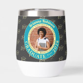Charcoal Photo Modern Graduation Gift Tumbler (Arrière)