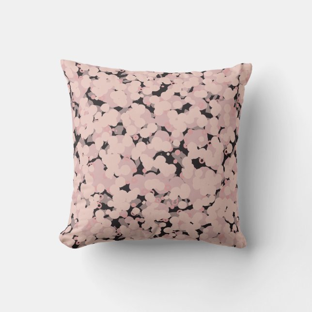 charcoal pink gray abstract kussen (Voorkant)