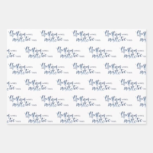 Charcoal Plaid & Christmas Wishes Script Inpakpapier Vel (Voorkant)