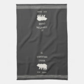 Charcoal Rustic Beer Personalized Kitchen Towel Theedoek (Verticaal)