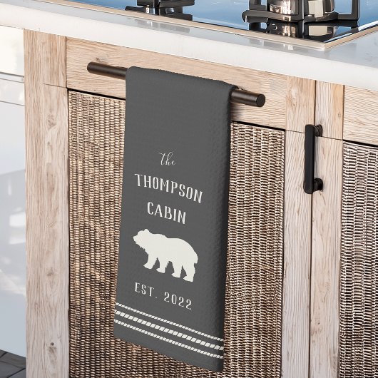 Charcoal Rustic Beer Personalized Kitchen Towel Theedoek