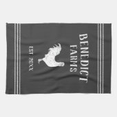 Charcoal Rustic Chicken Personalised Boerderij Nam Theedoek (Horizontaal)