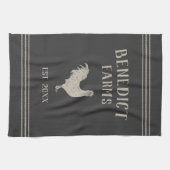 Charcoal Rustic Chicken Personalised Boerderij Nam Theedoek (Horizontaal)