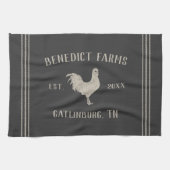 Charcoal Rustic Chicken Personalised Boerderij Nam Theedoek (Horizontaal)