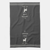 Charcoal Rustic Deer Personalized Theedoek (Verticaal)