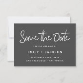 Charcoal Script Modern Simple Save the Date (Voorkant)