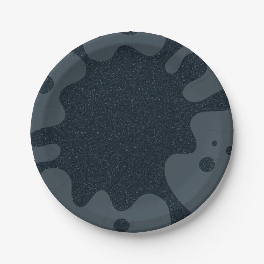 Charcoal Splash Aangepaste Feest Papieren Bord (Voorkant)