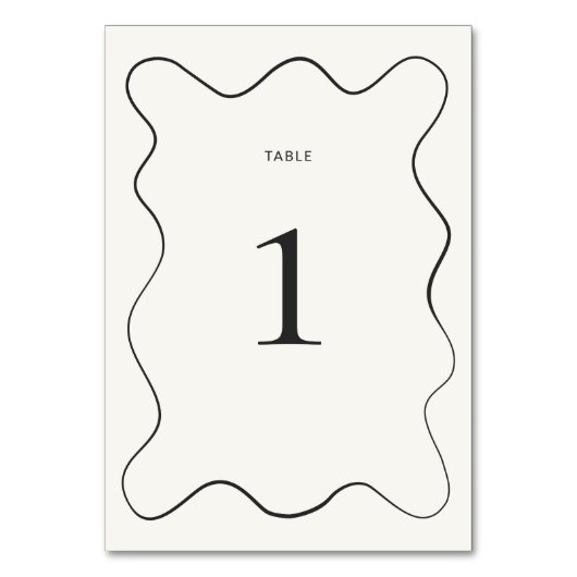 Charcoal Wavy Border Wedding Kaart (Voorkant)