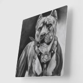 CHARCOIL PITBULL WALL CLOCK VIERKANTE KLOK (Hoek)