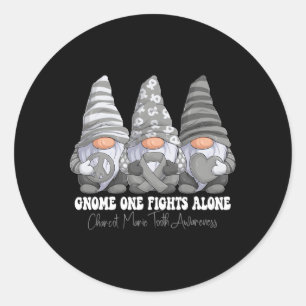 Charcot Marie Tooth Awareness Maand Grijs Lint GN Ronde Sticker
