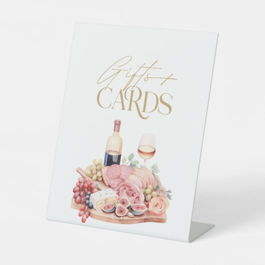 Charcuterie Bord Bruiloft Uitnodigingen & Kaarten Reclamebord Met Voetstuk (Voorkant)