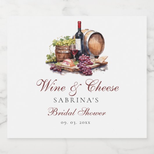 Charcuterie Bord Wijn & Kaas Bruiloftsfeest Sparkling Wijnetiket (Enkel label)