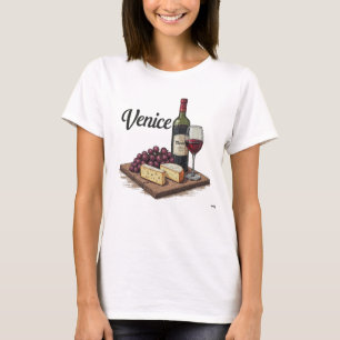 Charcuterie & Merlot Euro Venetië Verbleekt T-shir T-shirt