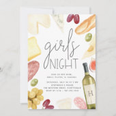 Charcuterie Wine & Cheese Girls Night Kaart (Voorkant)