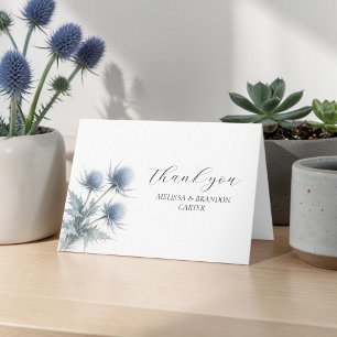 Chardon bleu floral écossais Mariage Merci