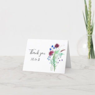 Chardon violet écossais Floral Mariage Merci