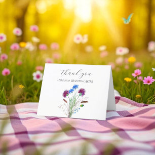 Chardon violet écossais Floral Mariage Merci