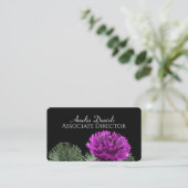Chardon violet sur Carte de visite noir (Debout devant)