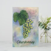 Chardonnay Vins Raisins & Description Papeterie (Debout devant)